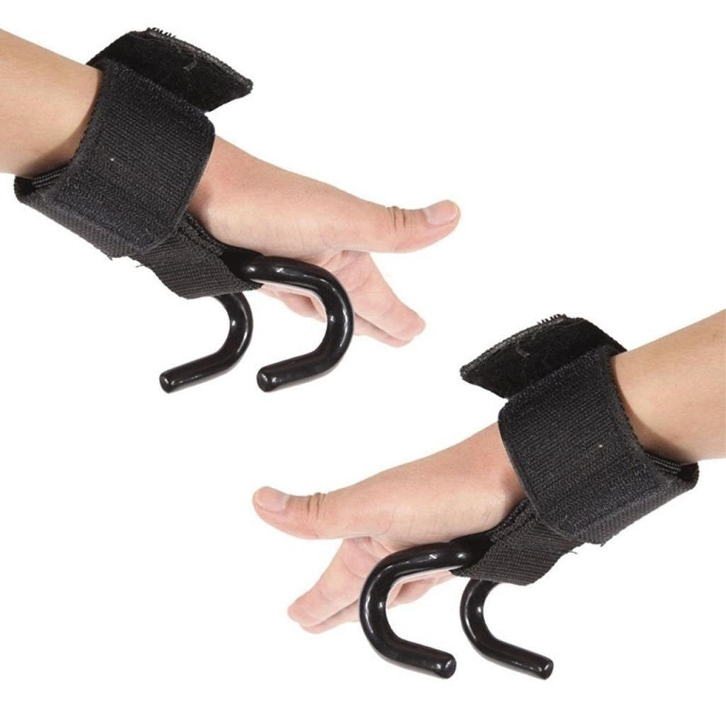 Weight Lifting Rod Hooks Wrist Support (Pair of 1)